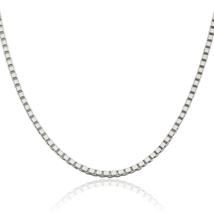 3mm Box Chain Necklace For Men & Women | Silver Titanium Steel | 18-24 Inch Length | Trendsmax