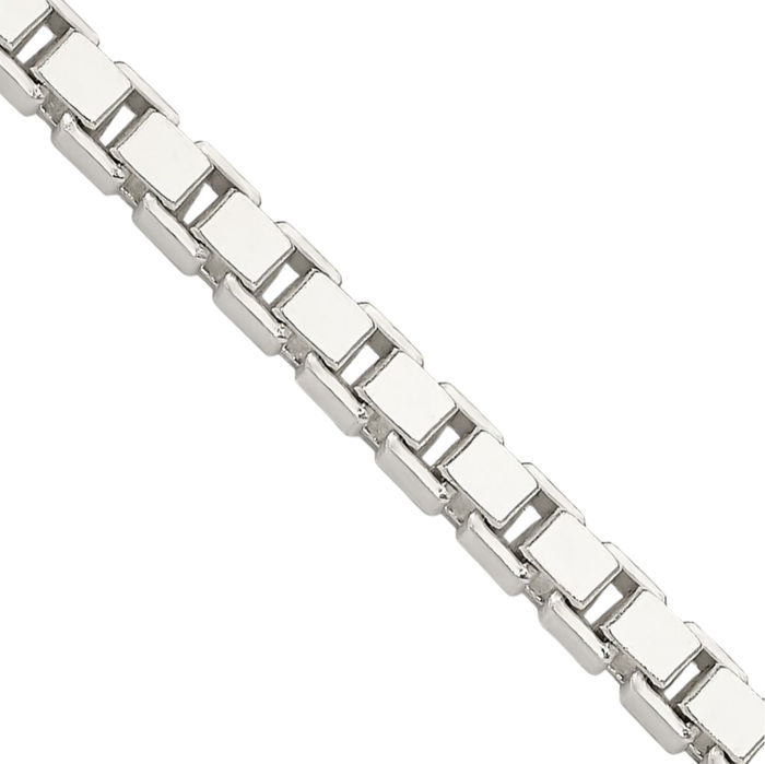 925 Sterling Silver 3mm Box Link Chain Necklace