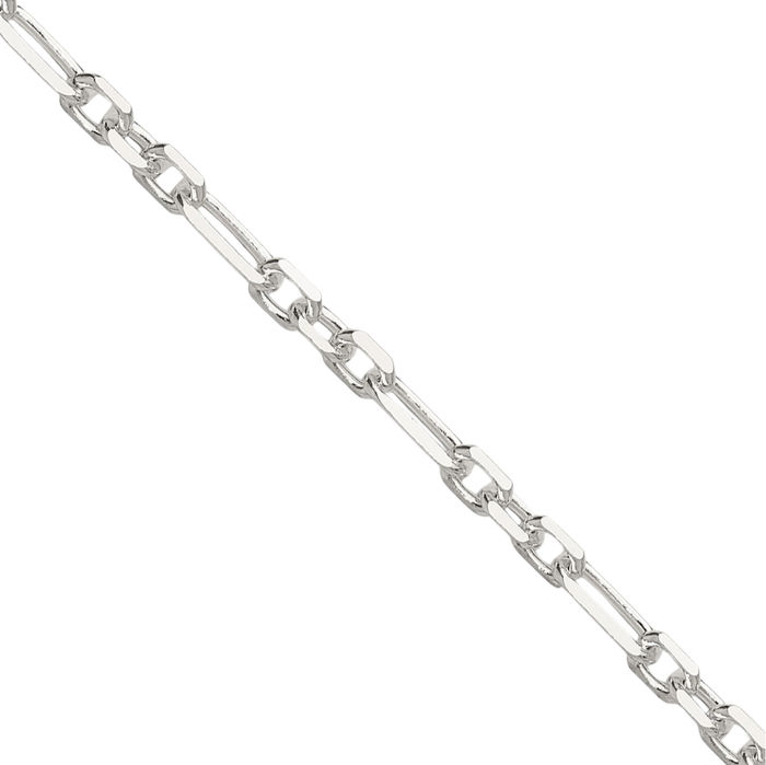 925 Sterling Silver 3mm Cable Curb Link Chain Necklace