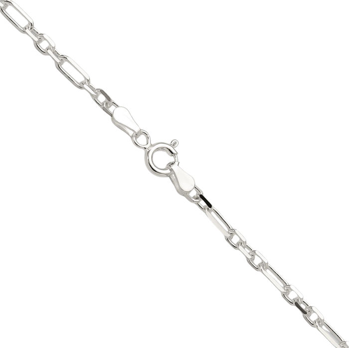 925 Sterling Silver 3mm Cable Curb Link Chain Necklace