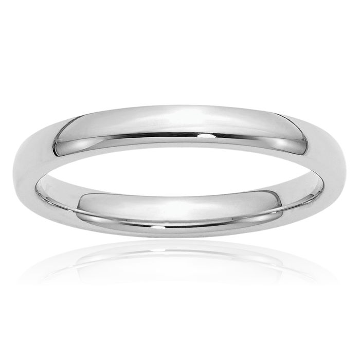 925 Sterling Silver 3mm Comfort Fit Plain Classic Wedding Band Ring