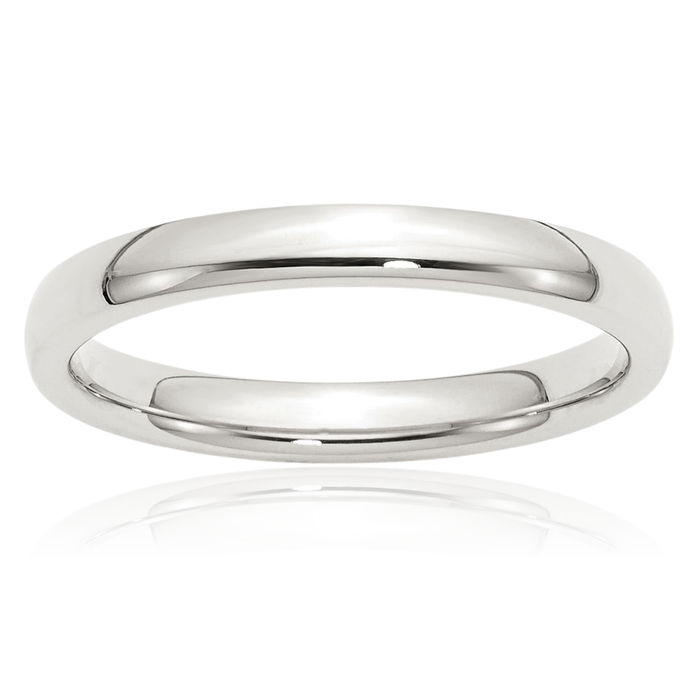 925 Sterling Silver 3mm Comfort Fit Plain Classic Wedding Band Ring