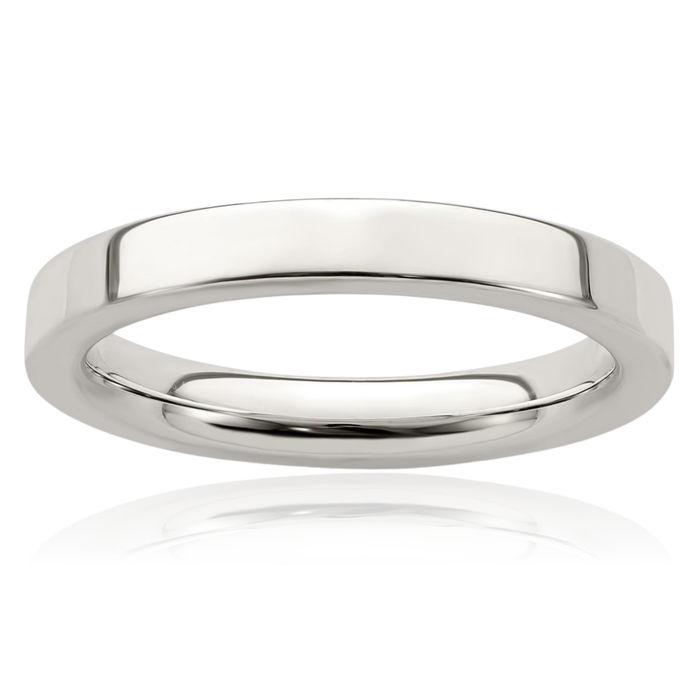 925 Sterling Silver 3mm Comfort Fit Plain Classic Wedding Band Ring