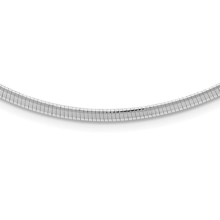 925 Sterling Silver 3mm Cubetto Omega Snake Chain Herringbone Necklace