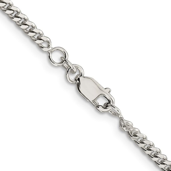 925 Sterling Silver 3mm Curb Link Chain Necklace