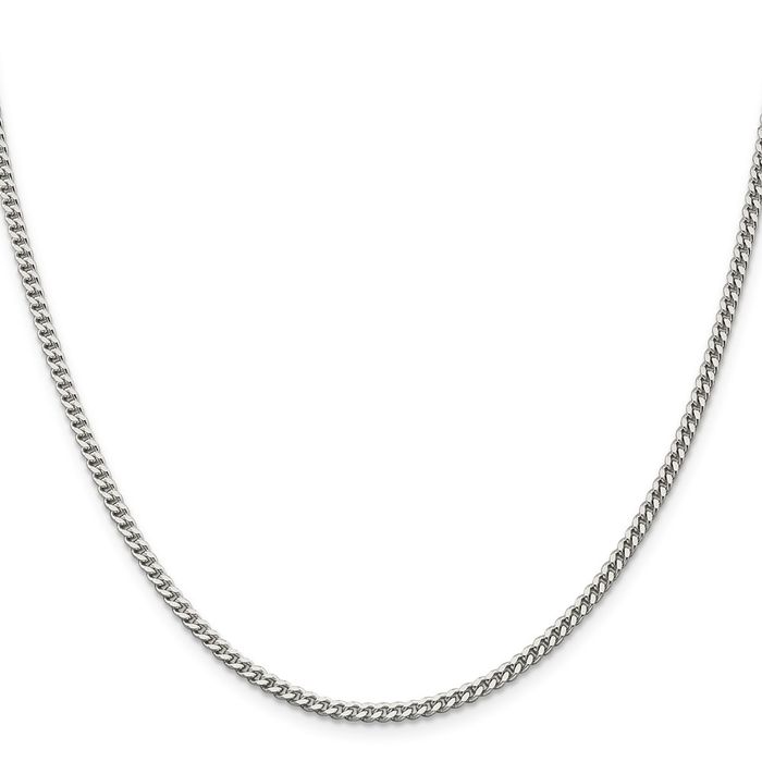 925 Sterling Silver 3mm Curb Link Chain Necklace