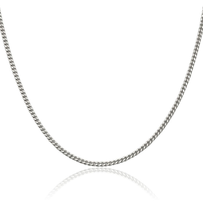 925 Sterling Silver 3mm Curb Link Chain Necklace