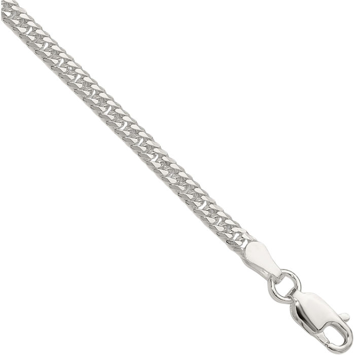 925 Sterling Silver 3mm Double Curb Link Chain Bracelet