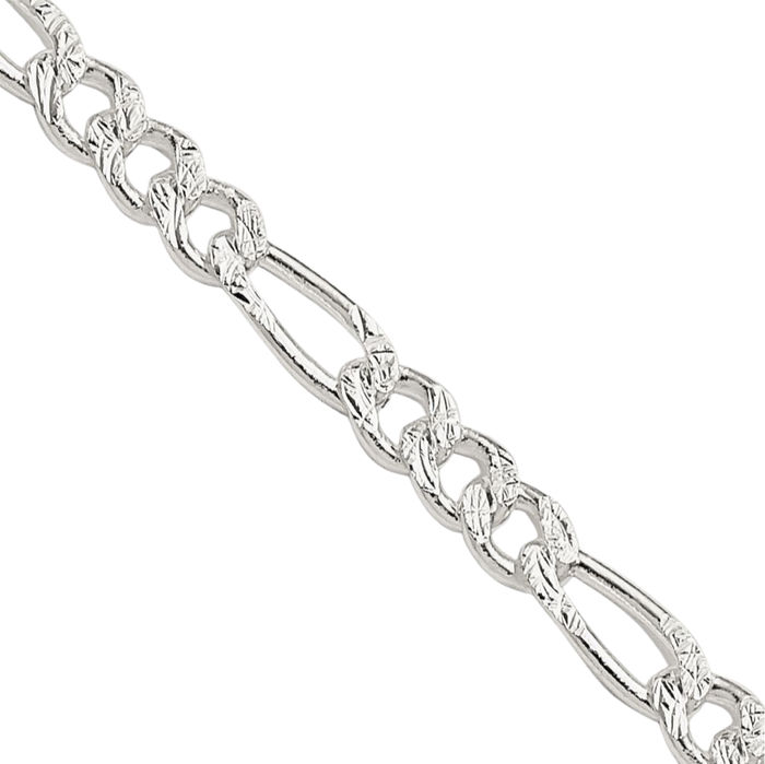 925 Sterling Silver 3mm Figaro Link Chain Necklace