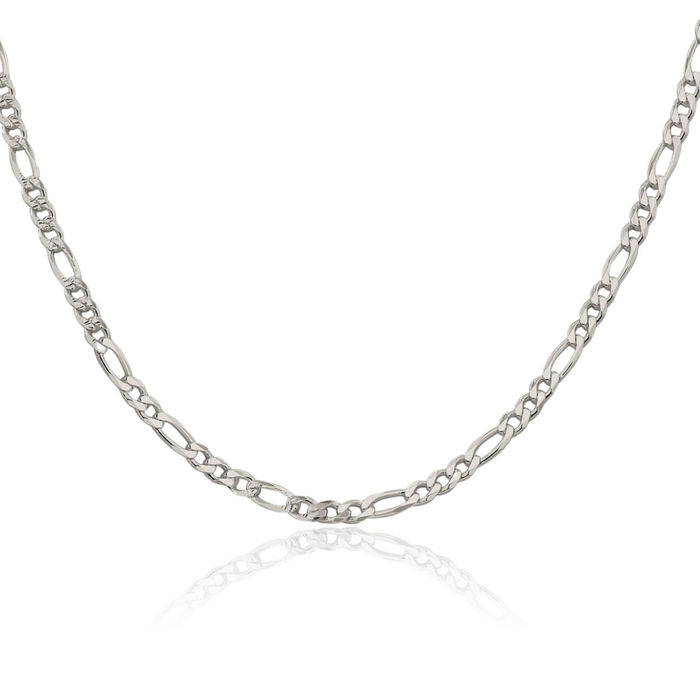 925 Sterling Silver 3mm Figaro Link Chain Necklace