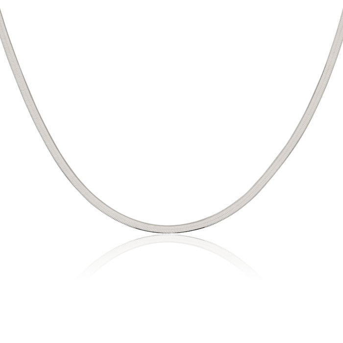 925 Sterling Silver 3mm Herringbone Chain Necklace