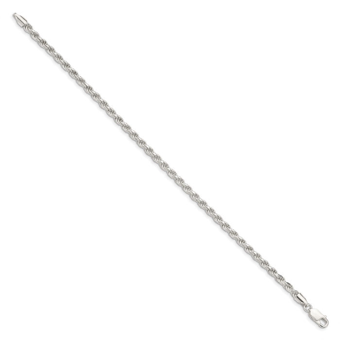 925 Sterling Silver 3.2mm Rope Chain Bracelet