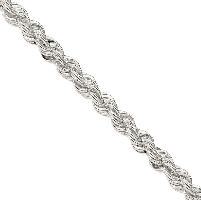 925 Sterling Silver 3mm Rope Chain Twisted Link Necklace