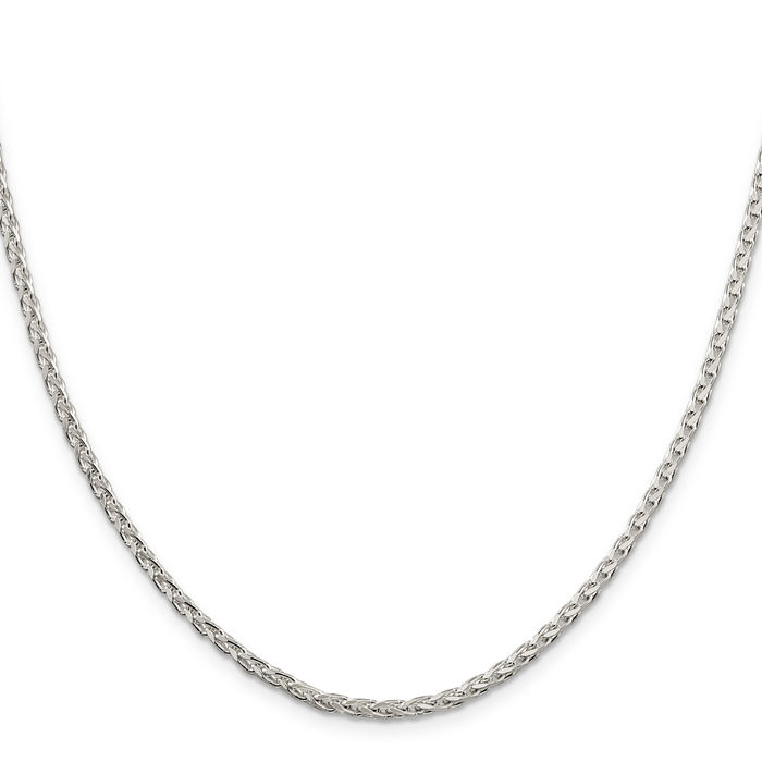 925 Sterling Silver 2.75mm Spiga Wheat Link Chain Necklace