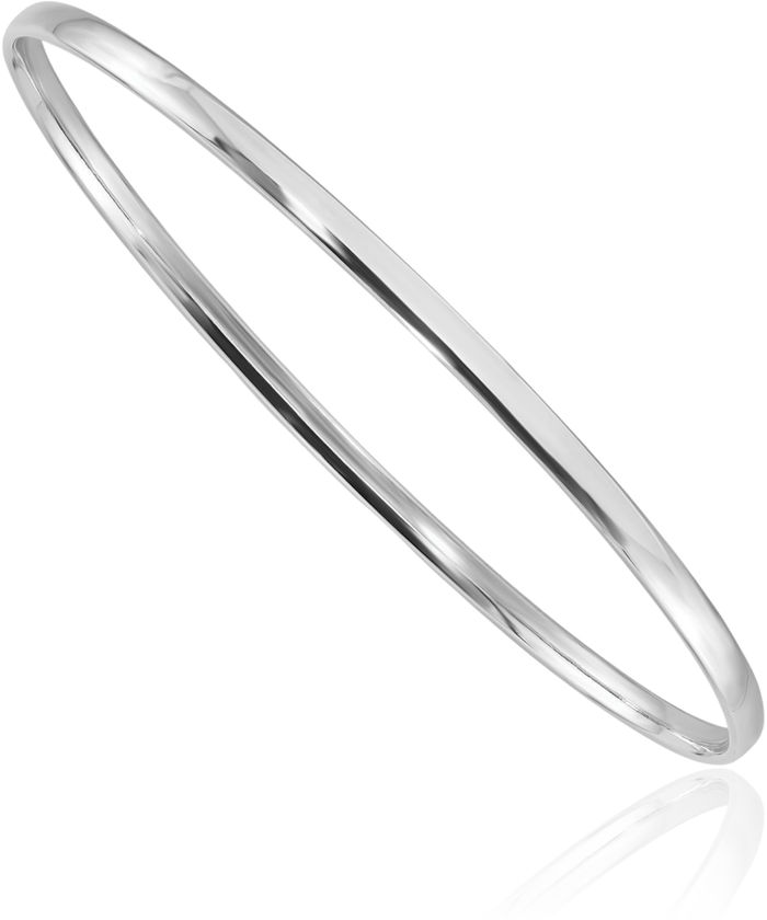 925 Sterling Silver 3mm Slip On Bangle Bracelet