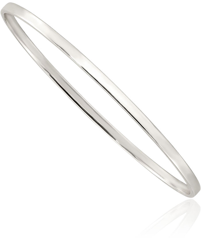 925 Sterling Silver 3mm Slip On Bangle Bracelet