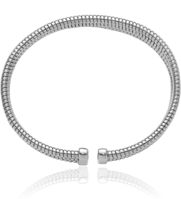925 Sterling Silver 3mm Wrapped Cuff Bracelet