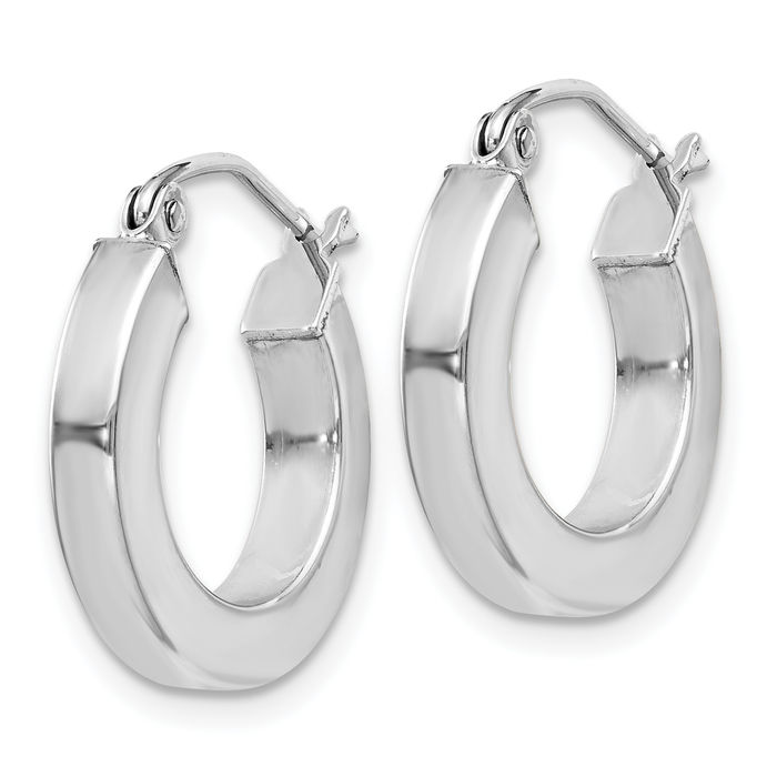 925 Sterling Silver Square Tube Round Small Hoop Earrings