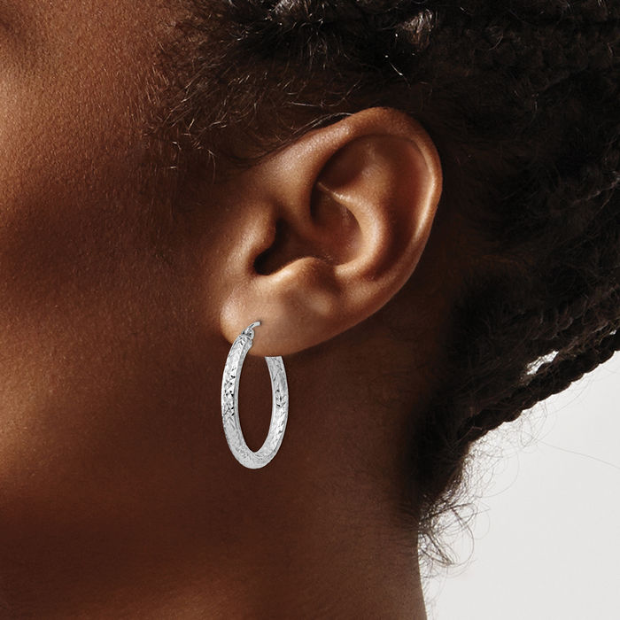 925 Sterling Silver Medium Hoop Earrings