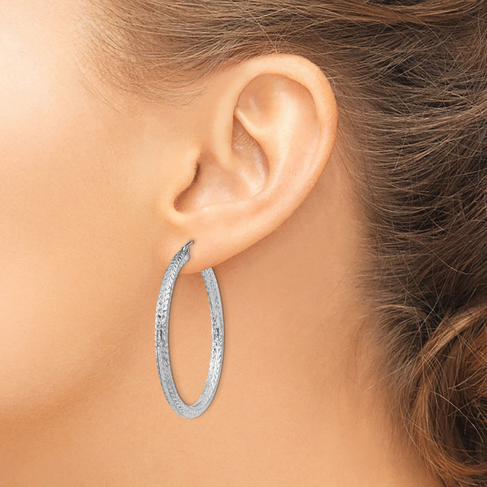 925 Sterling Silver Large Hoop Earrings
