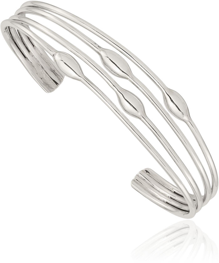 925 Sterling Silver 4 Band Cuff Bracelet