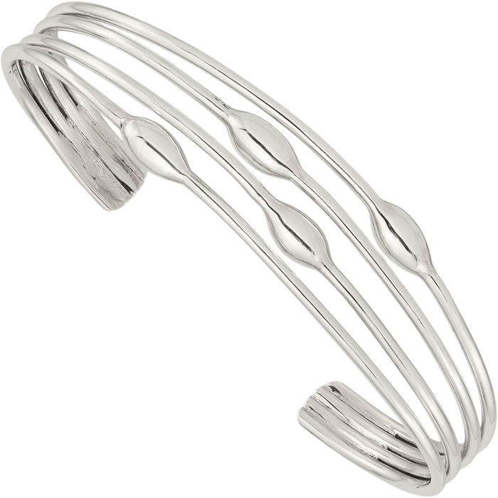 925 Sterling Silver 4 Band Cuff Bracelet