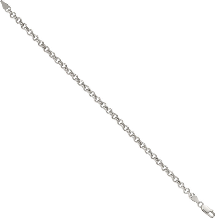 925 Sterling Silver 4.25mm Cable Rolo Link Chain Bracelet