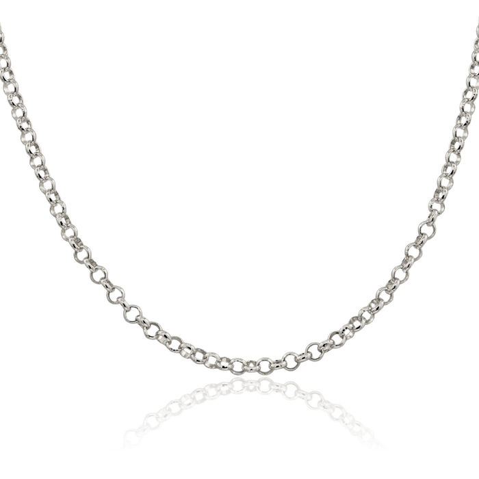 925 Sterling Silver 4.25mm Cable Rolo Link Chain Belcher Necklace