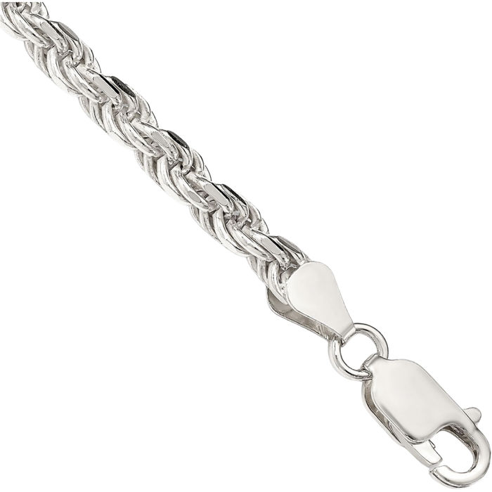 925 Sterling Silver 4.25mm Rope Chain Bracelet