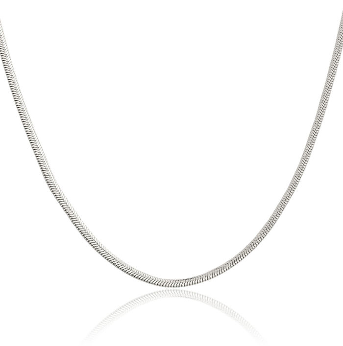 925 Sterling Silver 4.2mm Oval Cubetto Omega Snake Chain Herringbone Necklace