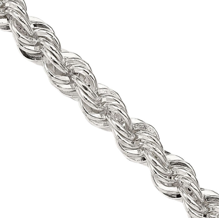 925 Sterling Silver 4.3mm Rope Chain Twisted Link Necklace