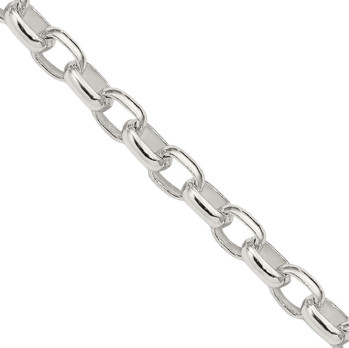 925 Sterling Silver 4.4mm Oval Cable Rolo Link Chain Belcher Necklace