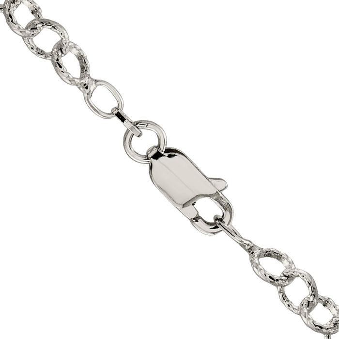 925 Sterling Silver 4.55mm Cable Rolo Link Chain Belcher Necklace