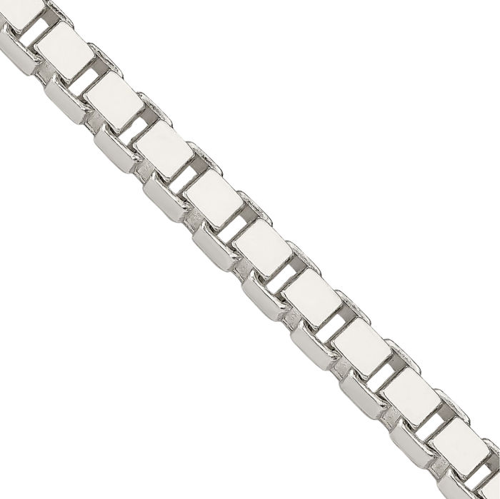 925 Sterling Silver 4.5mm Box Link Chain Necklace