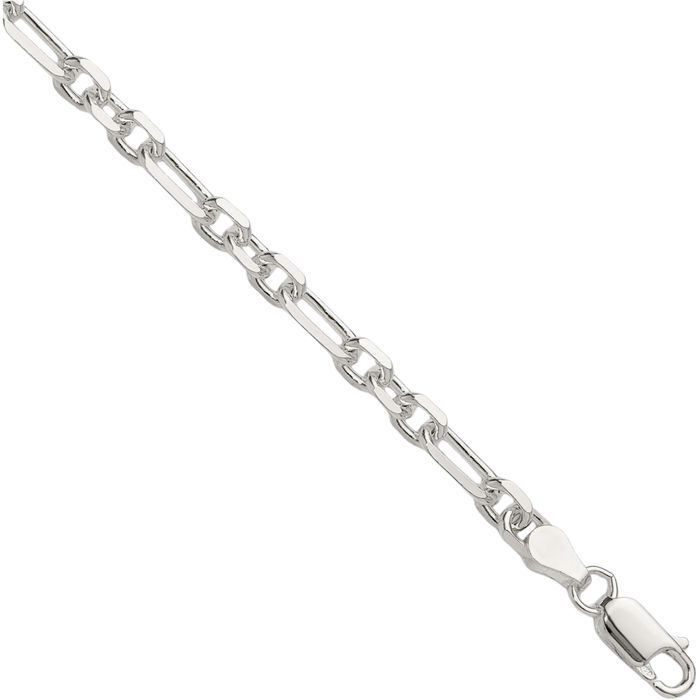 925 Sterling Silver 4.5mm Cable Rolo Link Chain Bracelet