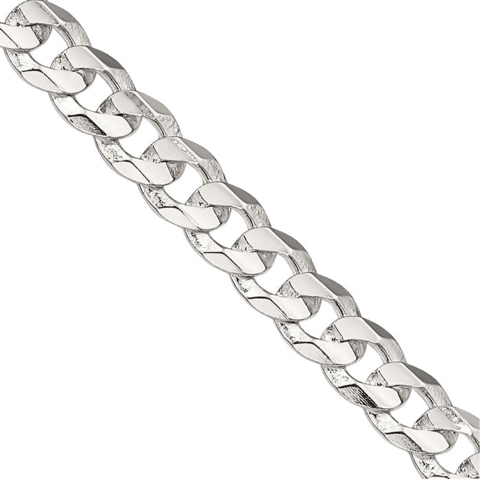 925 Sterling Silver 4.5mm Concave Curb Link Chain Necklace