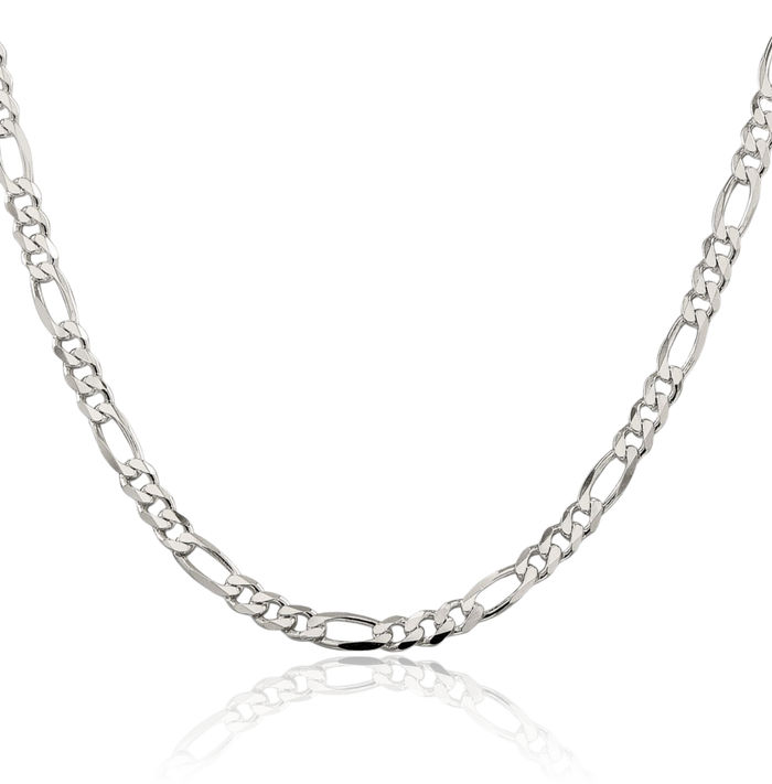 925 Sterling Silver 4.5mm Figaro Link Chain Necklace