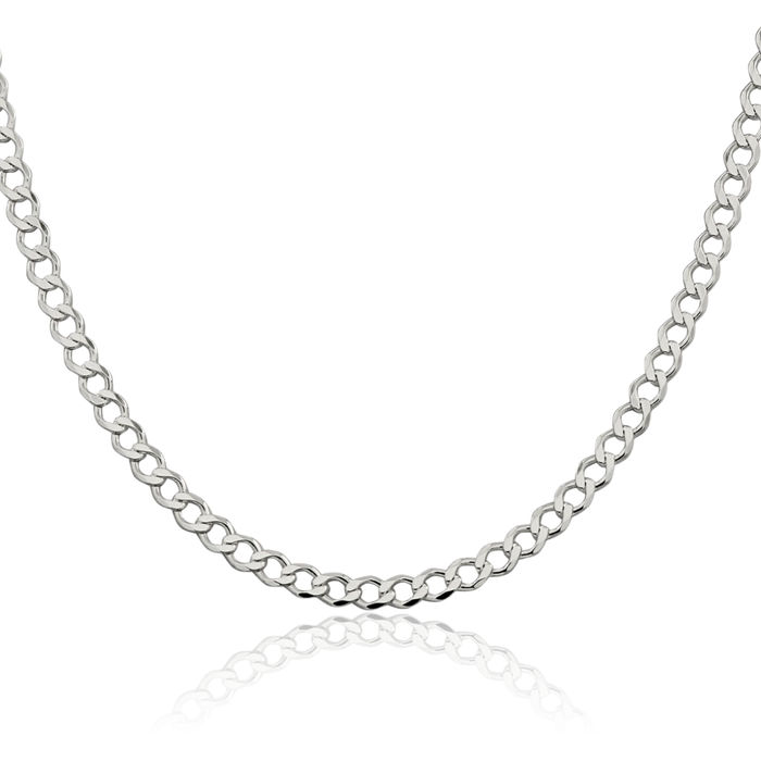 925 Sterling Silver 4.5mm Curb Link Chain Necklace