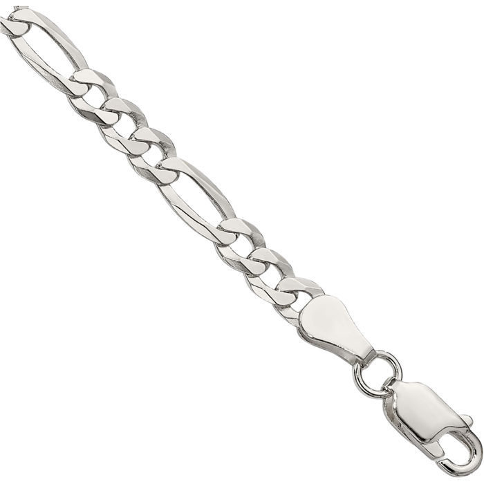 925 Sterling Silver 4.5mm Figaro Link Chain Bracelet