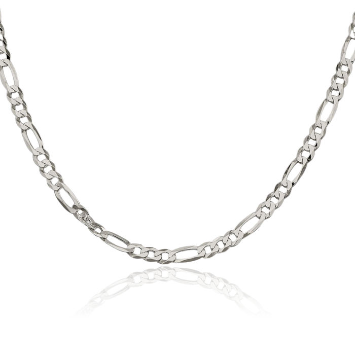 925 Sterling Silver 4.5mm Figaro Link Chain Necklace