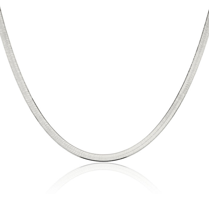 925 Sterling Silver 4.5mm Herringbone Chain Necklace