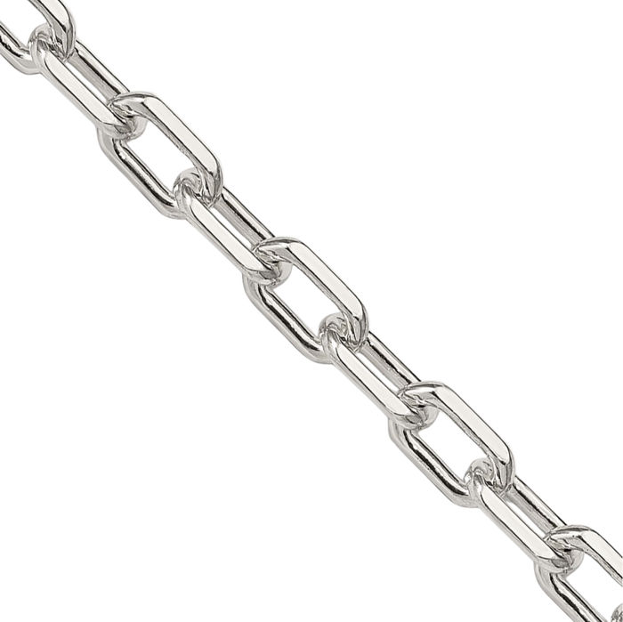 925 Sterling Silver 4.5mm Long Cable Rolo Link Chain Belcher Necklace