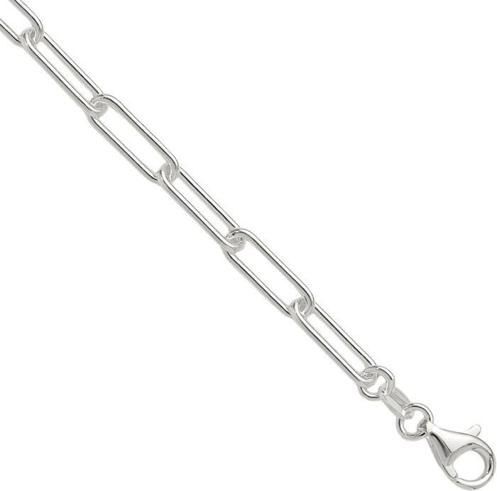 925 Sterling Silver 4.5mm Paperclip Cable Rolo Link Chain Belcher Necklace