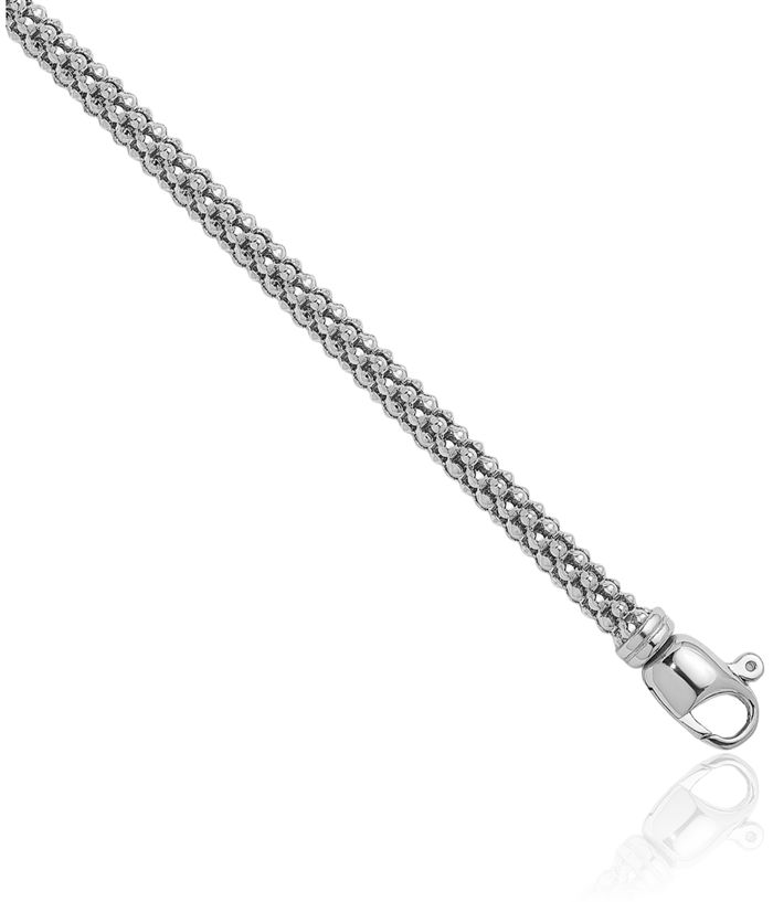 925 Sterling Silver 4.5mm Popcorn Mesh Chain Necklace