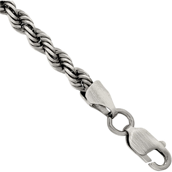 925 Sterling Silver 4.5mm Rope Chain Bracelet