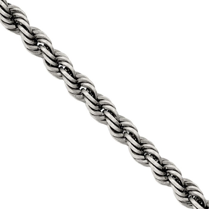 925 Sterling Silver 4.5mm Rope Chain Twisted Link Necklace