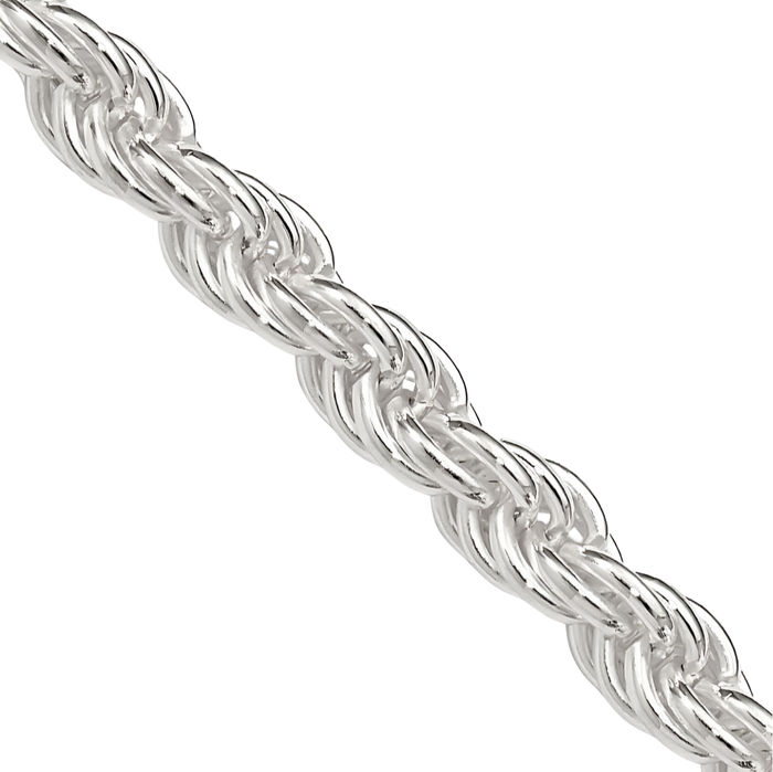 925 Sterling Silver 4.5mm Rope Chain Twisted Link Necklace