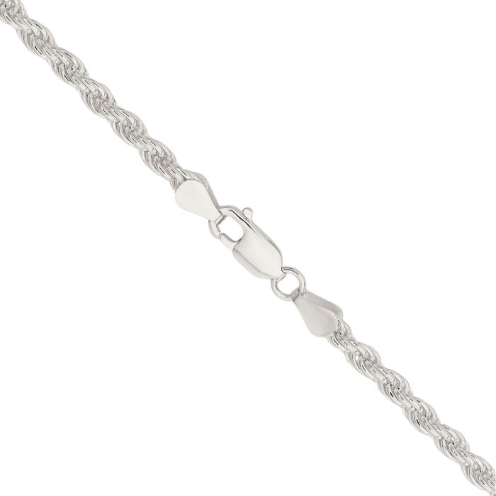 925 Sterling Silver 4.5mm Rope Chain Twisted Link Necklace