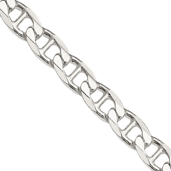 925 Sterling Silver 4.65mm Anchor Mariner Curb Link Chain Necklace