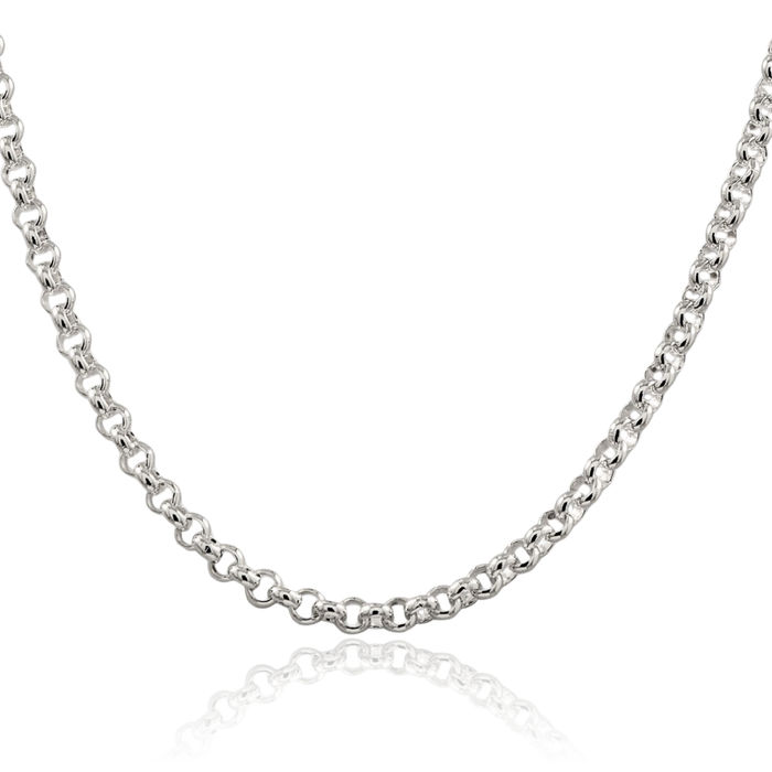 925 Sterling Silver 4.6mm Cable Rolo Link Chain Belcher Necklace